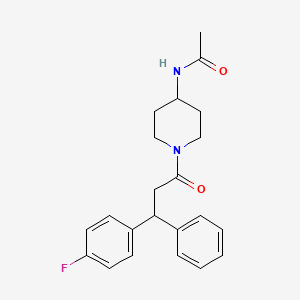 N-{1-[3-(4-fluorophenyl)-3-phenylpropanoyl]piperidin-4-yl}acetamide