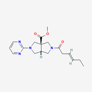 molecular formula C18H24N4O3 B5893675 methyl (3aS,6aS)-5-[(E)-hex-3-enoyl]-2-pyrimidin-2-yl-3,4,6,6a-tetrahydro-1H-pyrrolo[3,4-c]pyrrole-3a-carboxylate 