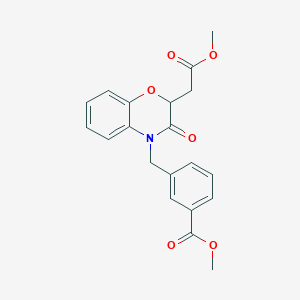 molecular formula C20H19NO6 B5893973 methyl 3-{[2-(2-methoxy-2-oxoethyl)-3-oxo-2,3-dihydro-4H-1,4-benzoxazin-4-yl]methyl}benzoate 