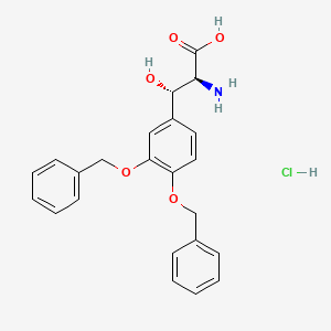 molecular formula C23H24ClNO5 B589410 3,4-Di-O-benzyl DL-erythro-Droxidopa Hydrochloride CAS No. 73594-44-2
