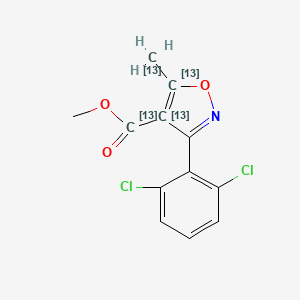 molecular formula C12H9Cl2NO3 B589423 3-(2,6-Dichlorophenyl)-5-methyl-4-isoxazolylcarboxylic-13C4 Acid Methyl Ester CAS No. 1391052-23-5