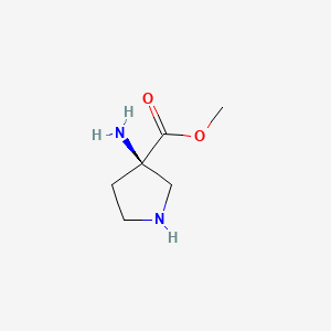 molecular formula C6H12N2O2 B589455 (R)-methyl 3-aminopyrrolidine-3-carboxylate CAS No. 145090-27-3