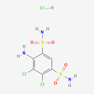 molecular formula C6H8Cl3N3O4S2 B589457 4-Amino-5,6-dichloro-1,3-benzenedisulfonamide Hydrochloride CAS No. 1329838-65-4