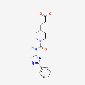 molecular formula C18H22N4O3S B5894859 methyl 3-(1-{[(3-phenyl-1,2,4-thiadiazol-5-yl)amino]carbonyl}piperidin-4-yl)propanoate 