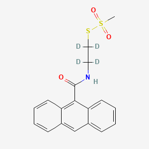molecular formula C18H17NO3S2 B589492 9-羧基蒽 MTSEA 酰胺-d4 CAS No. 1330045-80-1