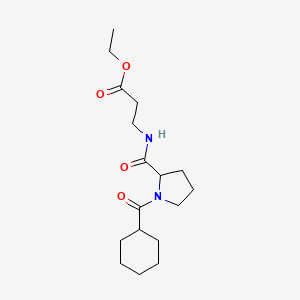 molecular formula C17H28N2O4 B5895051 ethyl 3-({[1-(cyclohexylcarbonyl)pyrrolidin-2-yl]carbonyl}amino)propanoate 