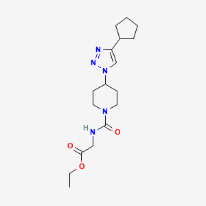 molecular formula C17H27N5O3 B5895138 ethyl ({[4-(4-cyclopentyl-1H-1,2,3-triazol-1-yl)piperidin-1-yl]carbonyl}amino)acetate 