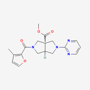 molecular formula C18H20N4O4 B5895472 methyl (3aS,6aS)-5-(3-methylfuran-2-carbonyl)-2-pyrimidin-2-yl-3,4,6,6a-tetrahydro-1H-pyrrolo[3,4-c]pyrrole-3a-carboxylate 