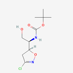 molecular formula C10H17ClN2O4 B589574 N-tert-Butoxycarbonyl (betaR,5S)-beta-Amino-3-chloro-4,5-dihydro-5-isoxazoleethanol CAS No. 1151863-28-3