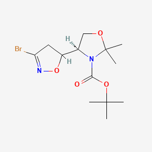 molecular formula C13H21BrN2O4 B589576 3-Bromo-5-((4R)-N-tert-butoxycarbonyl-2,2-dimethyloxazolidine)isoxazoline(Mixture of Diastereomers) CAS No. 1322624-44-1