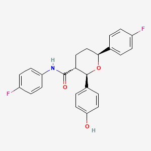 molecular formula C24H21F2NO3 B589577 （2R,3R,6S）-N,6-双（4-氟苯基）-2-（4-羟基苯基）四氢-2H-吡喃-3-甲酰胺 CAS No. 1296129-15-1