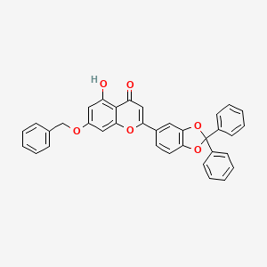 molecular formula C35H24O6 B589580 7-Benzyloxy-2-(2,2-diphenyl-1,3-benzodioxol-5-yl)-5-hydroxy-H-1-benzopyran-4-one CAS No. 1391054-52-6