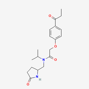 N-isopropyl-N-[(5-oxopyrrolidin-2-yl)methyl]-2-(4-propionylphenoxy)acetamide