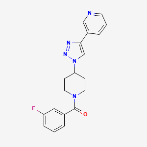 3-{1-[1-(3-fluorobenzoyl)piperidin-4-yl]-1H-1,2,3-triazol-4-yl}pyridine