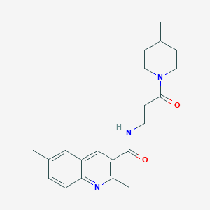 2,6-dimethyl-N-[3-(4-methylpiperidin-1-yl)-3-oxopropyl]quinoline-3-carboxamide