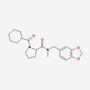 N-(1,3-benzodioxol-5-ylmethyl)-1-(cyclohexylcarbonyl)-N-methylpyrrolidine-2-carboxamide