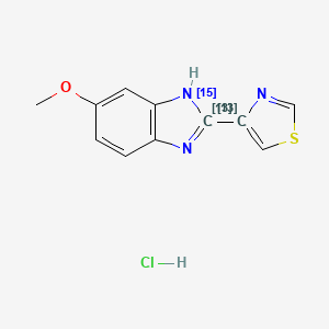 molecular formula C11H10ClN3OS B589612 4-(6-methoxy-1H-benzimidazol-2-yl)-(413C)1,3-thiazole;hydrochloride CAS No. 1391054-13-9