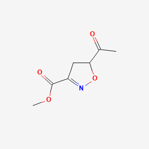 molecular formula C7H9NO4 B589648 Methyl 5-acetyl-4,5-dihydroisoxazole-3-carboxylate CAS No. 150174-91-7