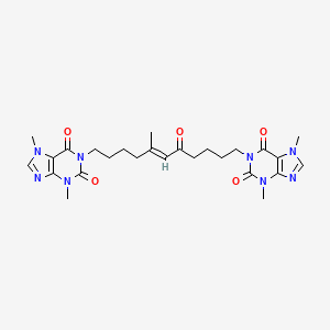 molecular formula C26H34N8O5 B589656 1-[(E)-11-(3,7-dimethyl-2,6-dioxopurin-1-yl)-5-methyl-7-oxoundec-5-enyl]-3,7-dimethylpurine-2,6-dione CAS No. 874747-30-5