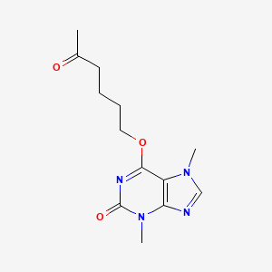 molecular formula C13H18N4O3 B589657 3,7-Dihydro-3,7-dimethyl-6-[(5-oxohexyl)oxy]-2H-purin-2-one CAS No. 93079-86-8