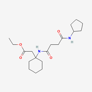 molecular formula C19H32N2O4 B5896657 ethyl (1-{[4-(cyclopentylamino)-4-oxobutanoyl]amino}cyclohexyl)acetate 