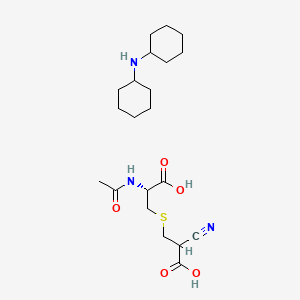 molecular formula C21H35N3O5S B589671 3-[(2R)-2-乙酰氨基-2-羧乙基]硫代-2-氰基丙酸；N-环己基环己胺 CAS No. 1356930-50-1