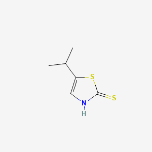 molecular formula C6H9NS2 B589760 2(3H)-Thiazolethione, 5-(1-methylethyl)- CAS No. 149432-44-0
