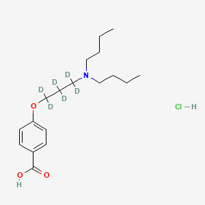 molecular formula C18H30ClNO3 B589765 4-[3-(Dibutylamino)propoxy]benzoic Acid-d6 Hydrochloride CAS No. 1329808-49-2
