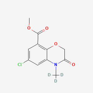 molecular formula C11H10ClNO4 B589780 6-Chloro-3,4-dihydro-4-methyl-3-oxo-2H-1,4-benzoxazine-8-carboxylic Acid-d3 Methyl Ester CAS No. 1795029-57-0