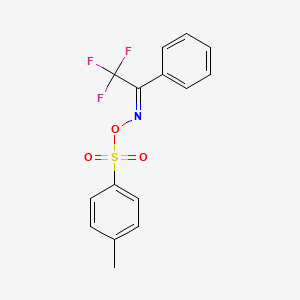 molecular formula C15H12F3NO3S B589788 (1Z)-2,2,2-Trifluoro-N-[(4-methylbenzene-1-sulfonyl)oxy]-1-phenylethan-1-imine CAS No. 40618-87-9