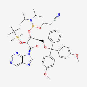 molecular formula C46H61N6O7PSi B589817 2'-O-叔丁基二甲基甲硅烷基-5-O-DMT-新霉素核苷 3'-CE 磷酰胺试剂 CAS No. 151132-95-5