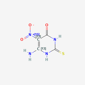 molecular formula C4H4N4O3S B589823 6-Amino-5-nitro-2-thio-uracil-13C2,15N CAS No. 1330266-31-3