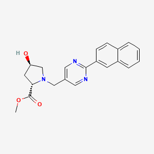 molecular formula C21H21N3O3 B5898869 methyl (2S*,4R*)-4-hydroxy-1-{[2-(2-naphthyl)pyrimidin-5-yl]methyl}pyrrolidine-2-carboxylate 