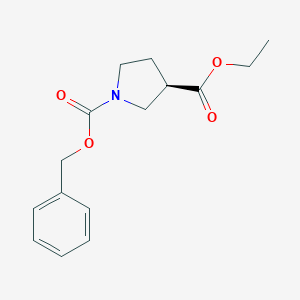 molecular formula C15H19NO4 B058990 (R)-1-Benzyl 3-ethyl pyrrolidine-1,3-dicarboxylate CAS No. 1263078-10-9