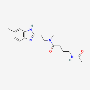 4-(acetylamino)-N-ethyl-N-[2-(5-methyl-1H-benzimidazol-2-yl)ethyl]butanamide