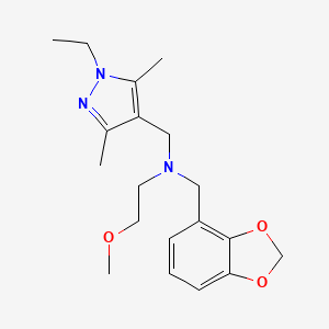 (1,3-benzodioxol-4-ylmethyl)[(1-ethyl-3,5-dimethyl-1H-pyrazol-4-yl)methyl](2-methoxyethyl)amine