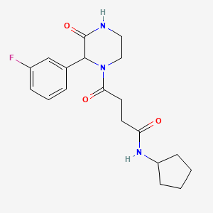 N-cyclopentyl-4-[2-(3-fluorophenyl)-3-oxopiperazin-1-yl]-4-oxobutanamide