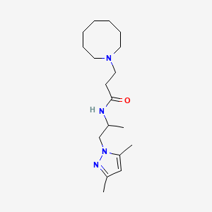 3-azocan-1-yl-N-[2-(3,5-dimethyl-1H-pyrazol-1-yl)-1-methylethyl]propanamide