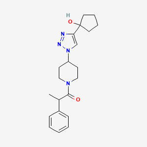 1-[4-[4-(1-Hydroxycyclopentyl)triazol-1-yl]piperidin-1-yl]-2-phenylpropan-1-one