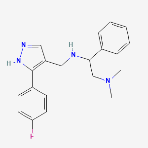 N-[[5-(4-fluorophenyl)-1H-pyrazol-4-yl]methyl]-N',N'-dimethyl-1-phenylethane-1,2-diamine