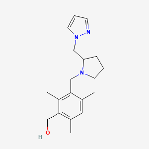 (2,4,6-trimethyl-3-{[2-(1H-pyrazol-1-ylmethyl)pyrrolidin-1-yl]methyl}phenyl)methanol