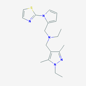 N-[(1-ethyl-3,5-dimethyl-1H-pyrazol-4-yl)methyl]-N-{[1-(1,3-thiazol-2-yl)-1H-pyrrol-2-yl]methyl}ethanamine