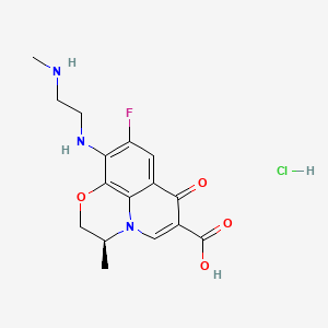 7H-Pyrido[1,2,3-de]-1,4-benzoxazine-6-carboxylic acid, 9-fluoro-2,3-dihydro-3-methyl-10-[[2-(methylamino)ethyl]amino]-7-oxo-, hydrochloride (1:1), (3S)-
