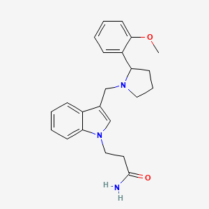 3-(3-{[2-(2-methoxyphenyl)pyrrolidin-1-yl]methyl}-1H-indol-1-yl)propanamide