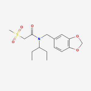 N-(1,3-benzodioxol-5-ylmethyl)-N-(1-ethylpropyl)-2-(methylsulfonyl)acetamide