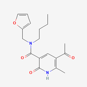 5-acetyl-N-butyl-N-(2-furylmethyl)-6-methyl-2-oxo-1,2-dihydropyridine-3-carboxamide