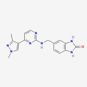 5-({[4-(1,3-dimethyl-1H-pyrazol-4-yl)pyrimidin-2-yl]amino}methyl)-1,3-dihydro-2H-benzimidazol-2-one