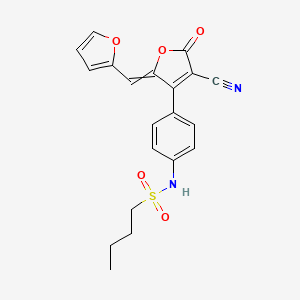 molecular formula C20H18N2O5S B589941 N-(4-{4-Cyano-2-[(furan-2-yl)methylidene]-5-oxo-2,5-dihydrofuran-3-yl}phenyl)butane-1-sulfonamide CAS No. 130016-98-7