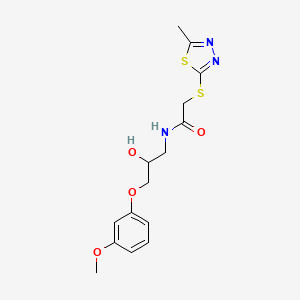 N-[2-hydroxy-3-(3-methoxyphenoxy)propyl]-2-[(5-methyl-1,3,4-thiadiazol-2-yl)thio]acetamide