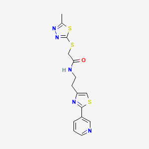 2-[(5-methyl-1,3,4-thiadiazol-2-yl)thio]-N-[2-(2-pyridin-3-yl-1,3-thiazol-4-yl)ethyl]acetamide